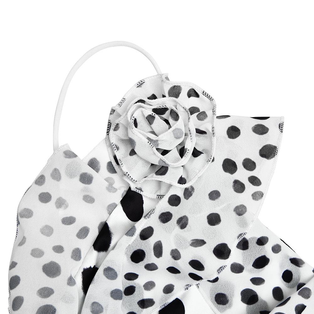 Polka dot flower applique ruffle cami maxi dress - Image 6
