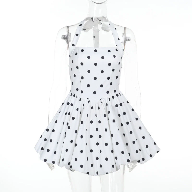 Polka dot halter mini dress - Image 2