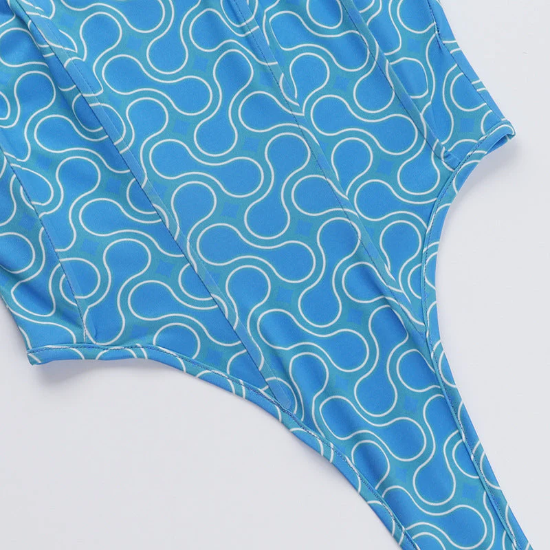 Print backless corset tube bodysuit - Image 5