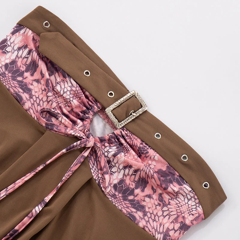 Print hollow out buckle tube top - Image 5