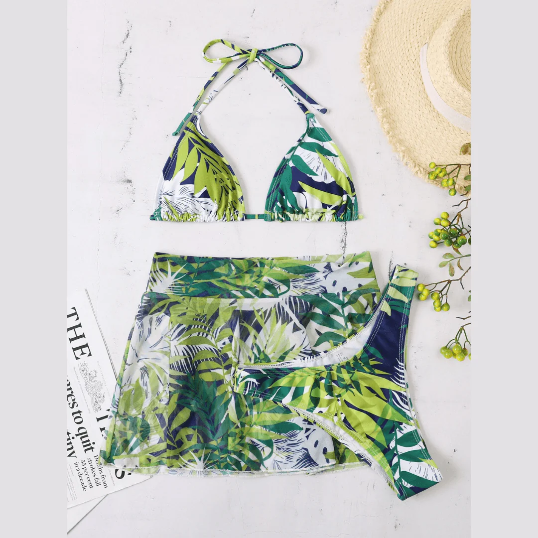 Print skirt 3 piece swimwear - Image 3