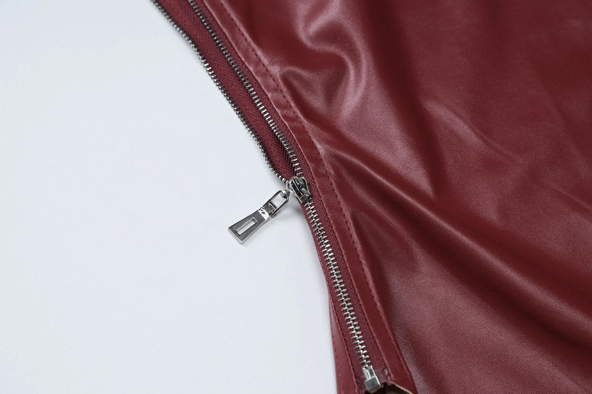 PU leather one shoulder gloves top - Image 10