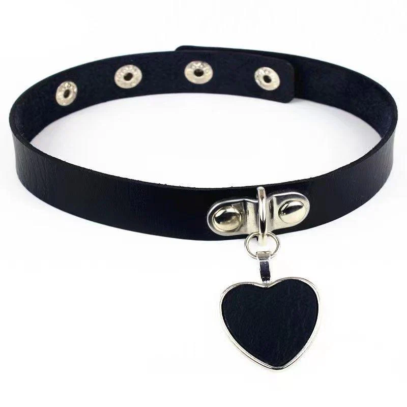 PU leather rivet o ring metal chain necklace - Image 13