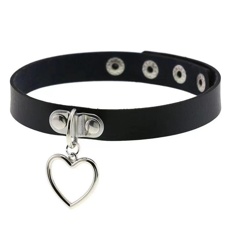 PU leather rivet o ring metal chain necklace - Image 16