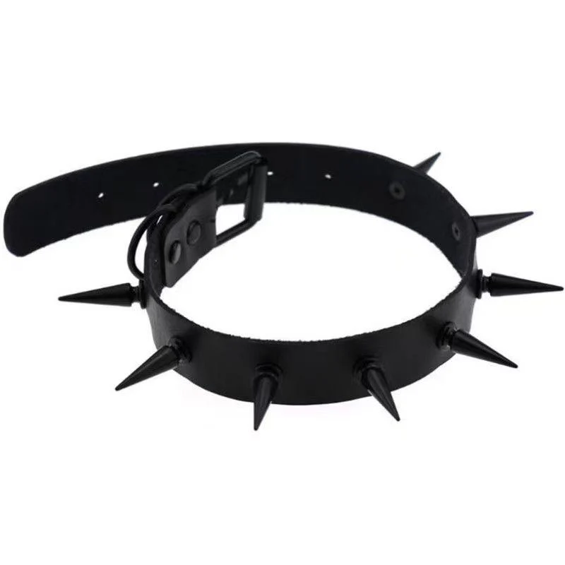 PU leather rivet o ring metal chain necklace - Image 7