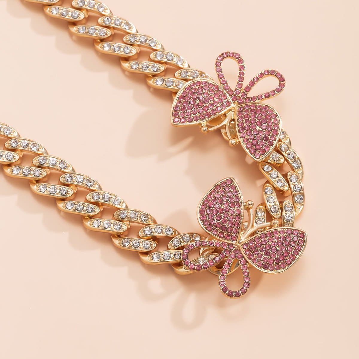 Rhinestone Decor Butterfly Charm Anklet - Image 32