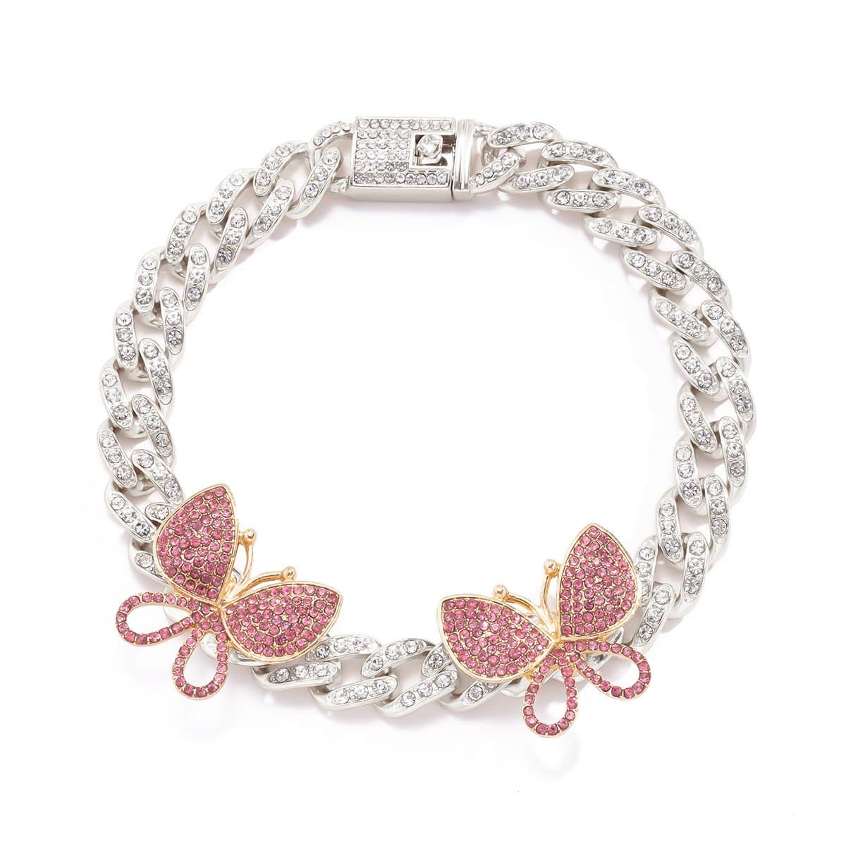 Rhinestone Decor Butterfly Charm Anklet - Image 4