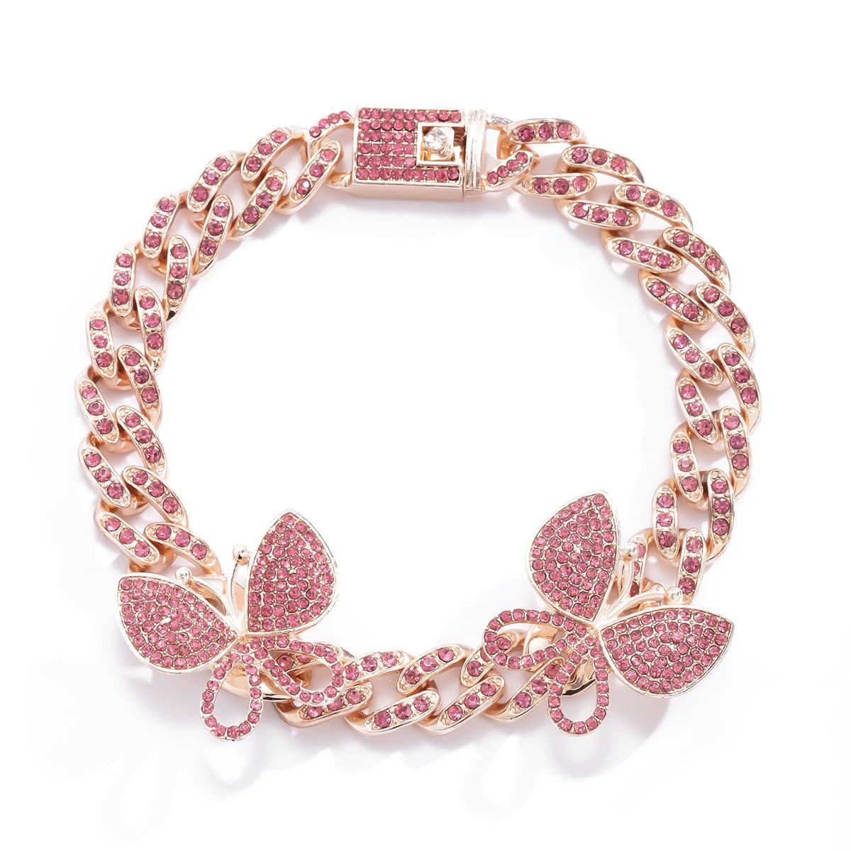 Rhinestone Decor Butterfly Charm Anklet - Image 5