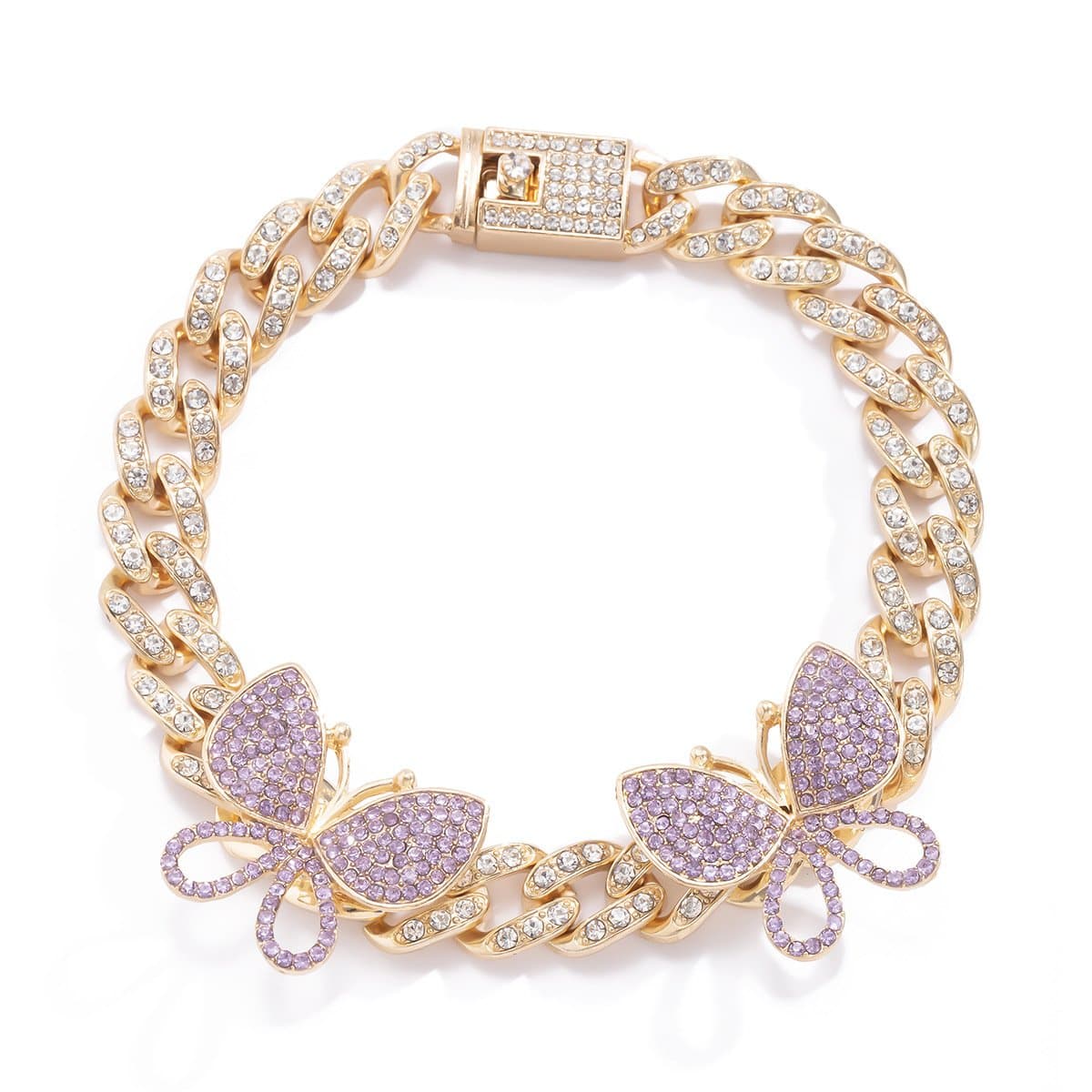 Rhinestone Decor Butterfly Charm Anklet - Image 7