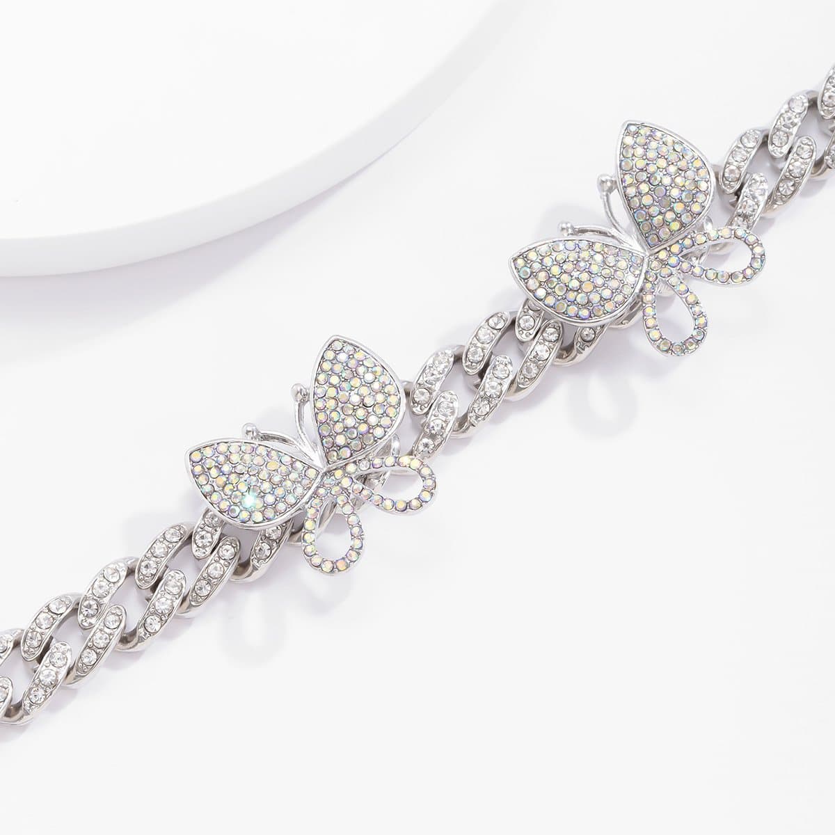 Rhinestone Decor Butterfly Charm Anklet - Image 8