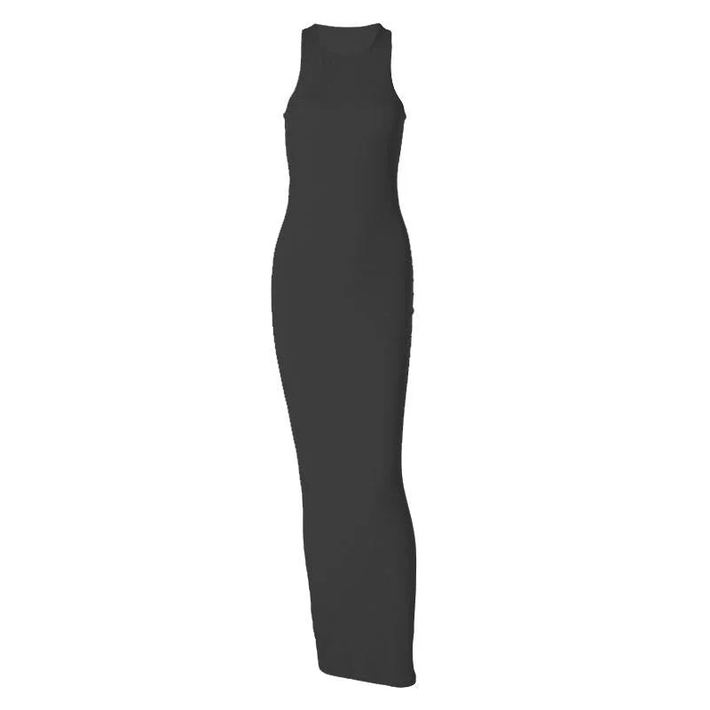 Ribbed solid sleeveless crewneck maxi dress - Image 8