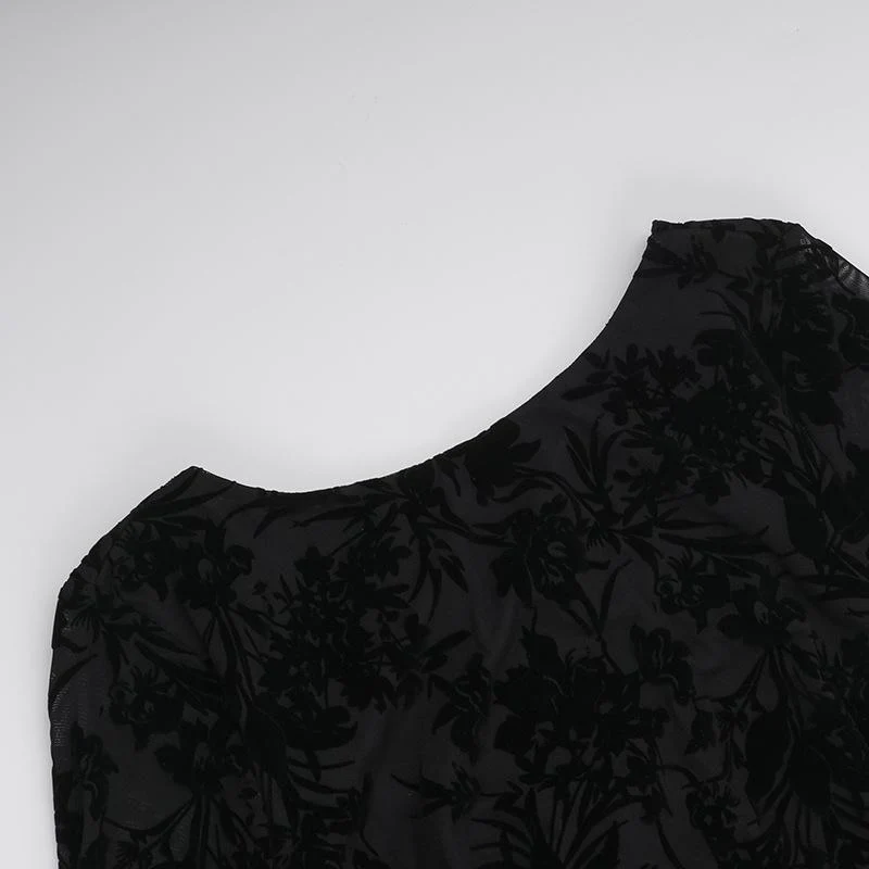 Round neck long sleeve self tie flower print maxi dress - Image 5