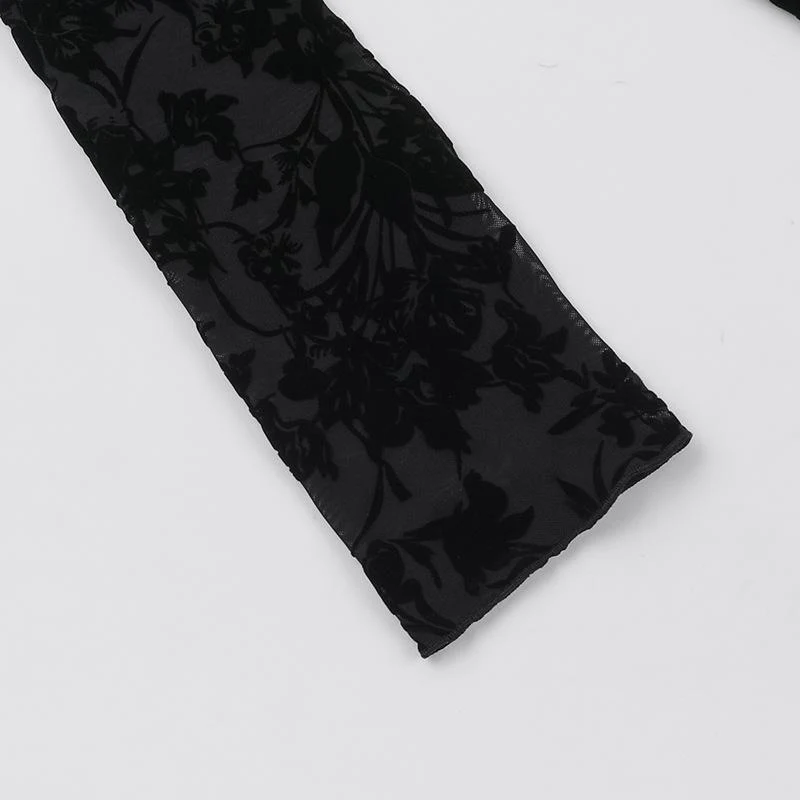 Round neck long sleeve self tie flower print maxi dress - Image 6