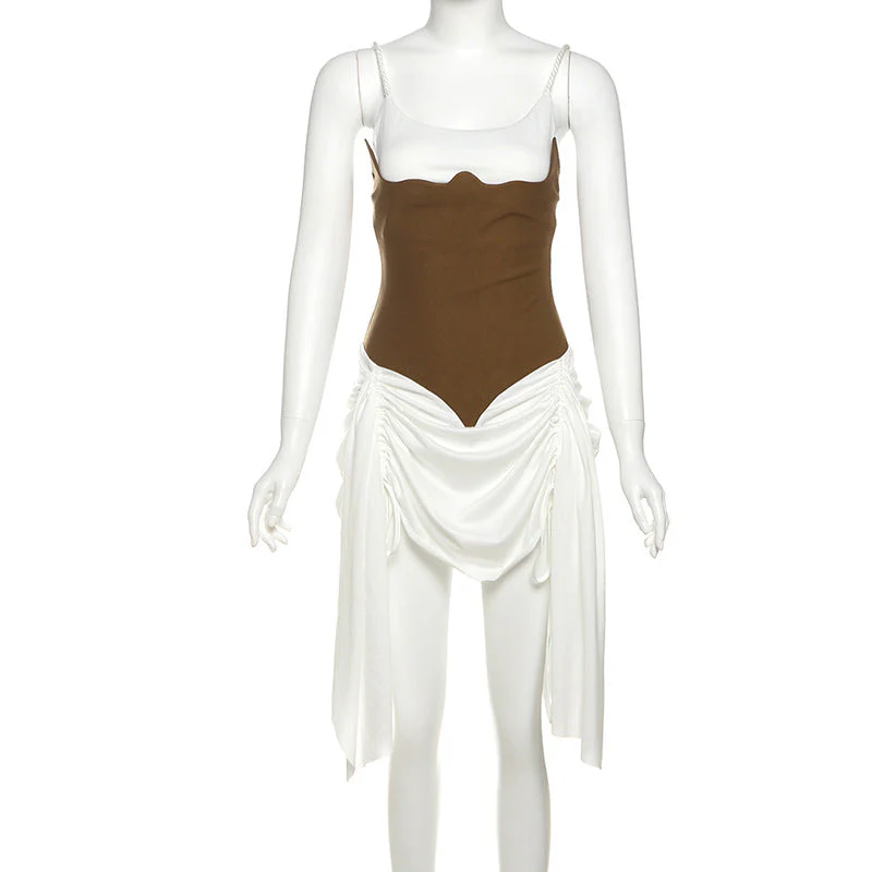 Ruched drawstring u neck cami mini dress - Image 2