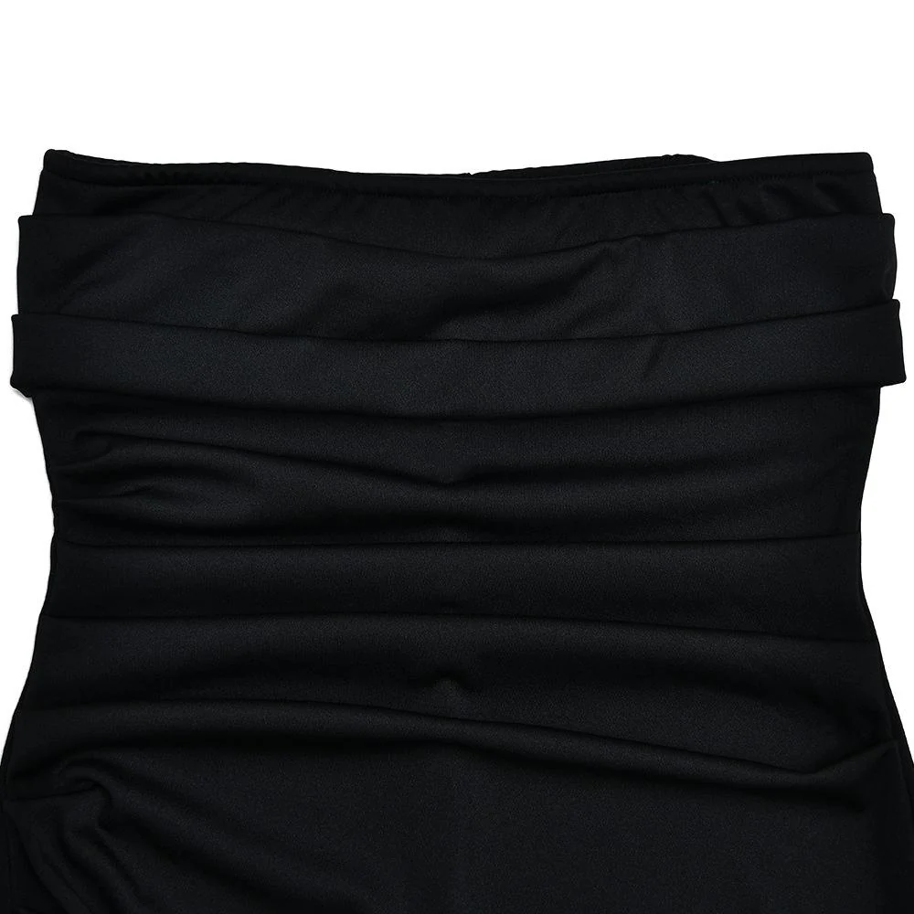 Ruched high slit irregular ruffle tube mini dress - Image 11