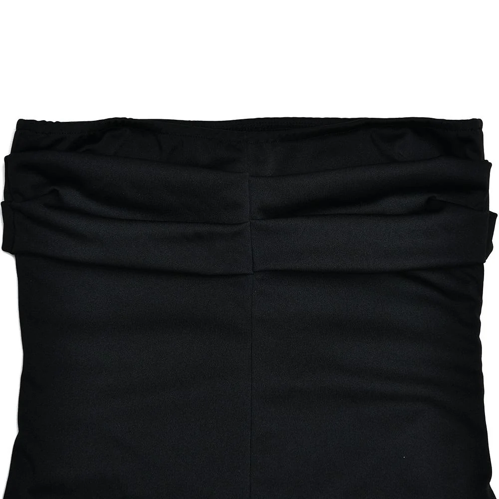 Ruched high slit irregular ruffle tube mini dress - Image 13