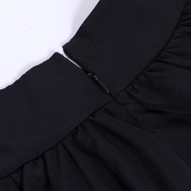 Ruched lace hem metal chain lace up zip-up mini skirt - Image 7