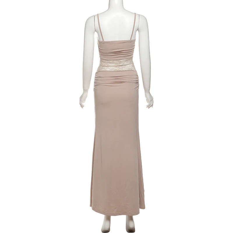 Ruched lace patchwork cami maxi dress - Image 4