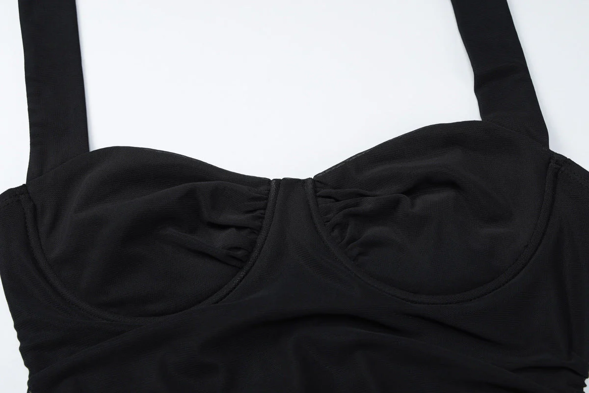 Ruched self tie ruched backless midi dress - Image 6