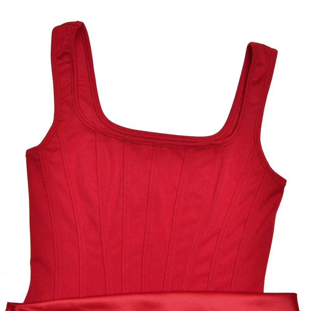 Ruched square neck backless satin cami maxi dress - Image 6