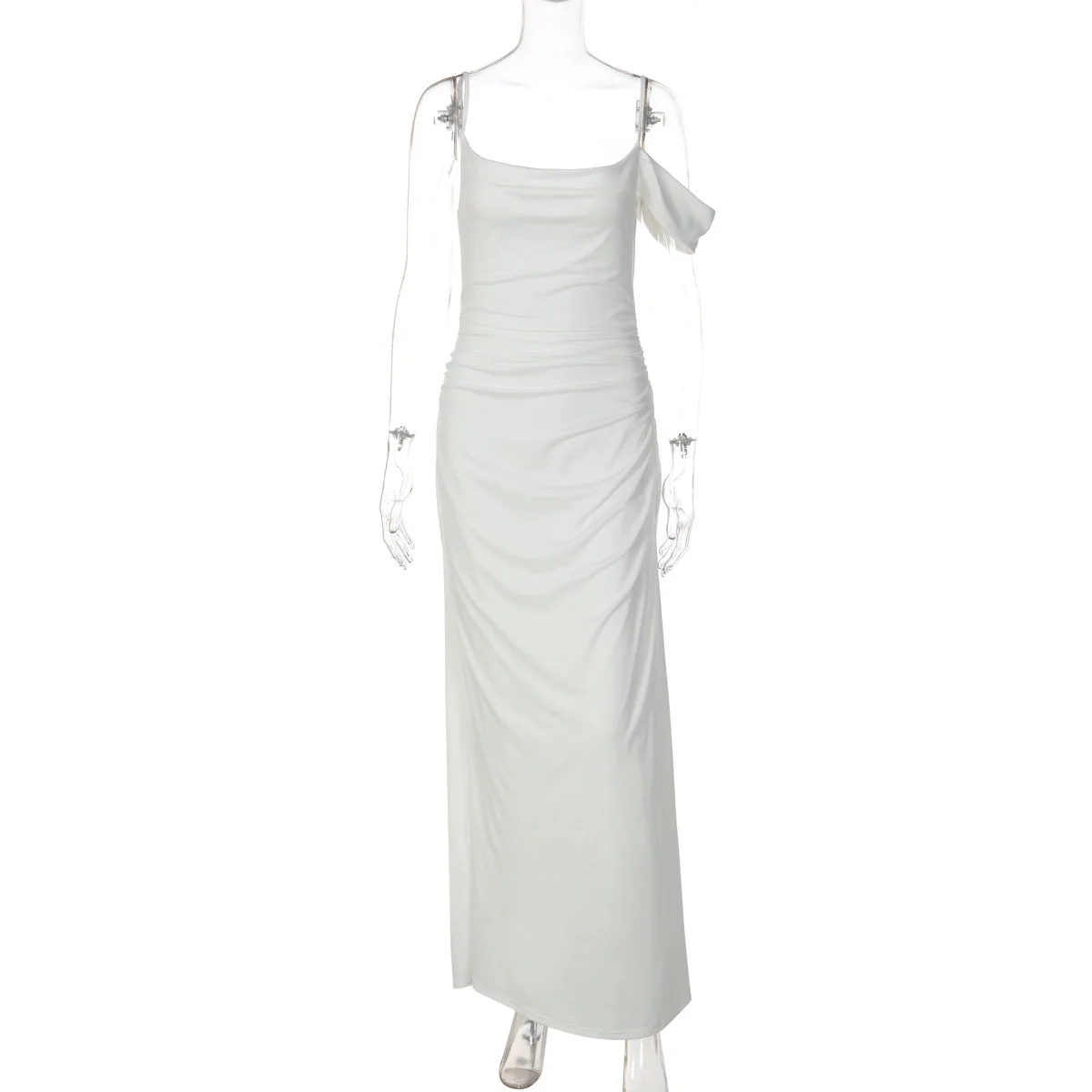 Ruched square neck irregular cami maxi dress - Image 3