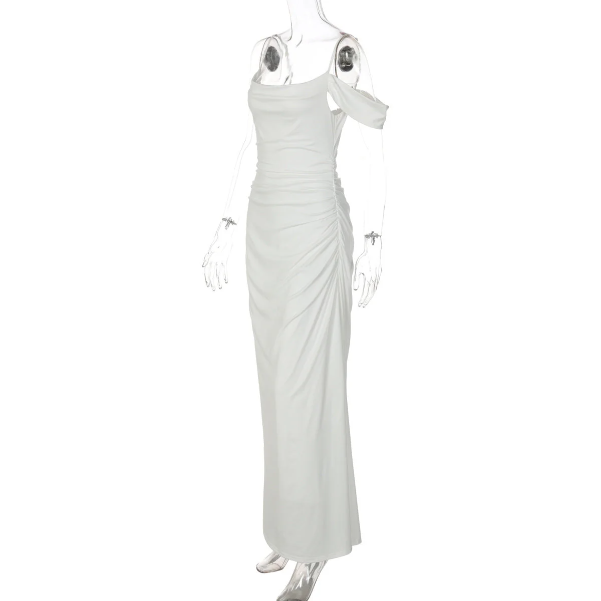Ruched square neck irregular cami maxi dress - Image 4