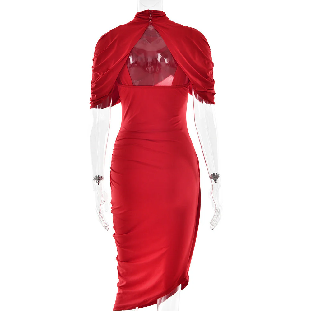 Ruched u neck shrug 2 piece maxi dress - Image 6
