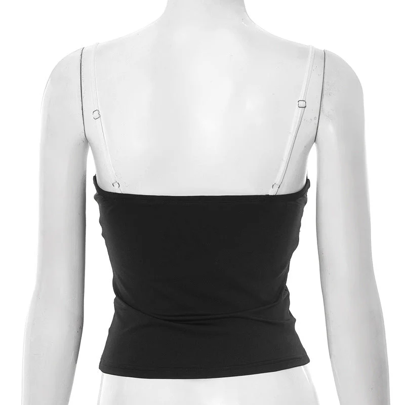 Ruched v neck backless cami top - Image 6