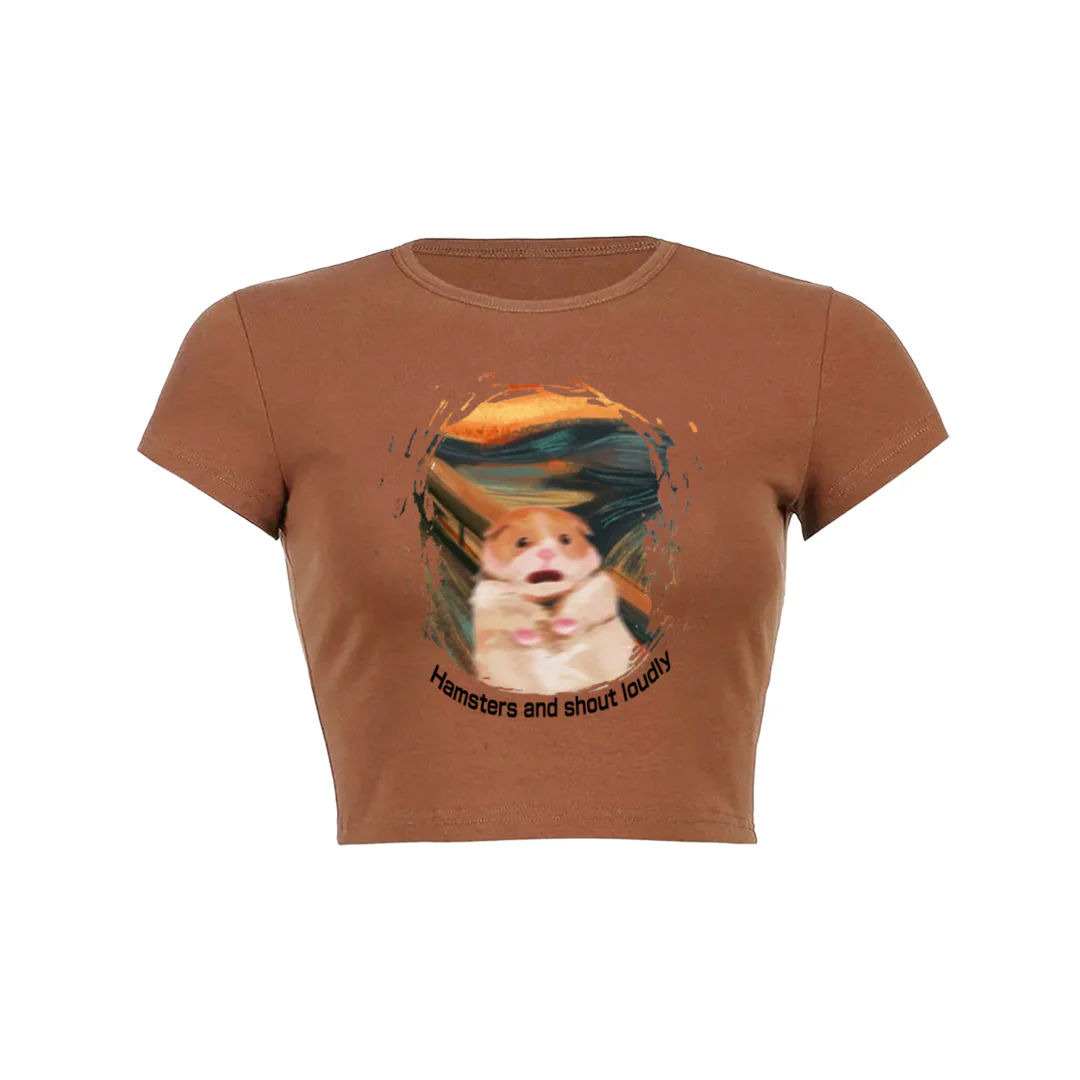 Screaming Hamster Crop Top Baby Tee - Image 6