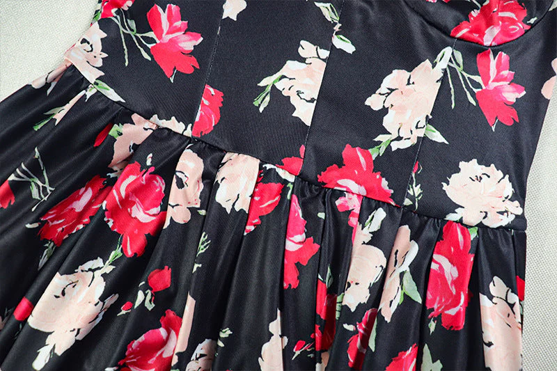 Self tie halter flower print ruched mini dress - Image 6
