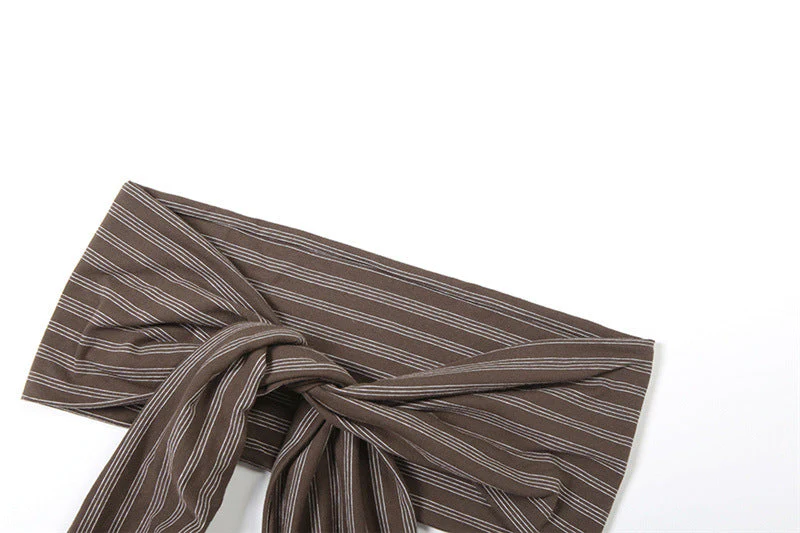 Self tie striped print button short pant - Image 7