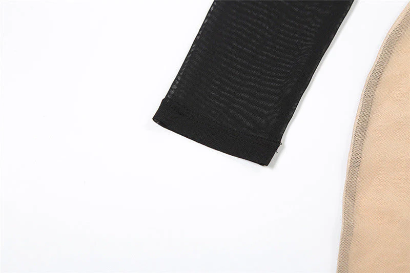 Sheer mesh long sleeve crewneck maxi dress - Image 6
