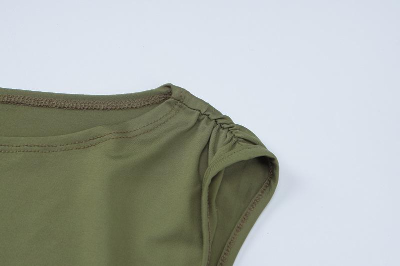 Sleeveless crewneck ruched solid maxi dress - Image 8