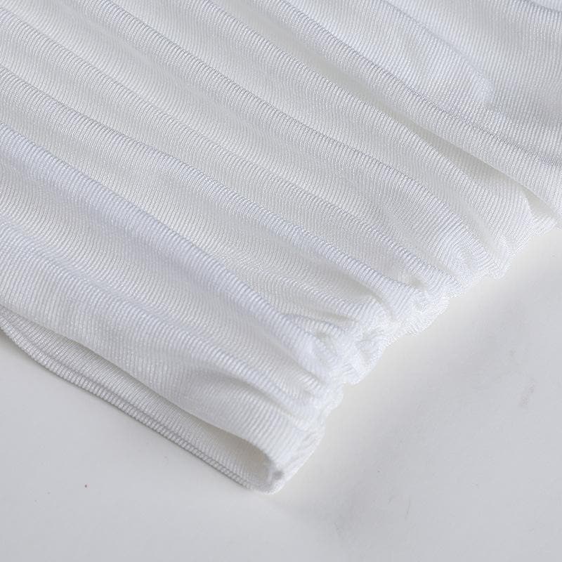 Double-layered sleeveless one shoulder ruched top y2k 90s Revival Techno Fashion - Image 4