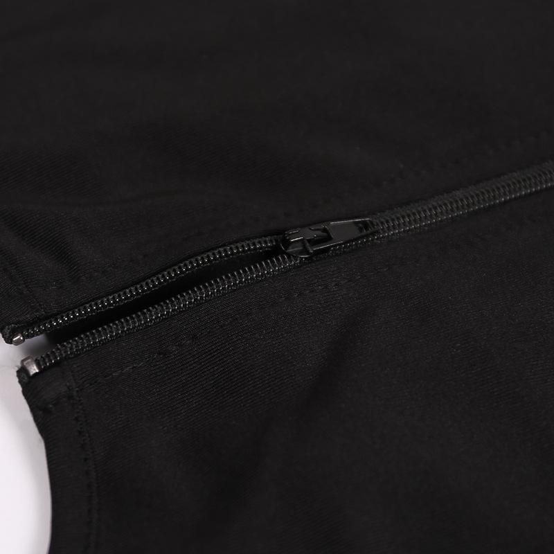 Sleeveless solid lace up zip-up lace hem self tie crop top goth Alternative Darkwave Fashion goth Emo Darkwave Fashion - Image 9