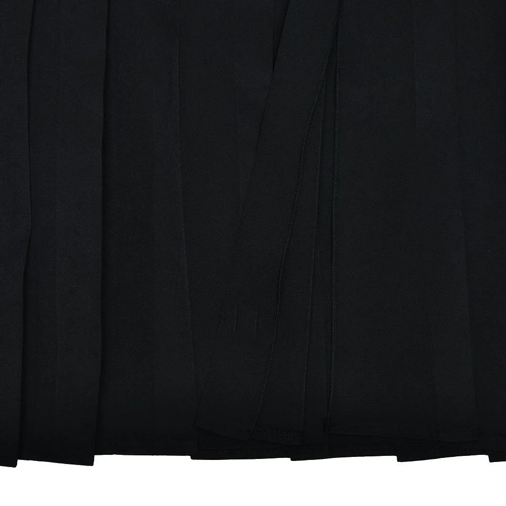 Sleeveless turnover collar button pleated maxi skirt set - Image 8