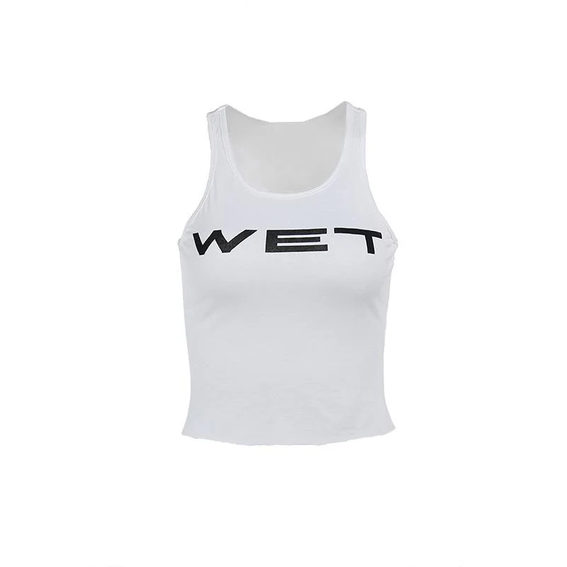 Sleeveless u neck “wet” print tank top - Image 5