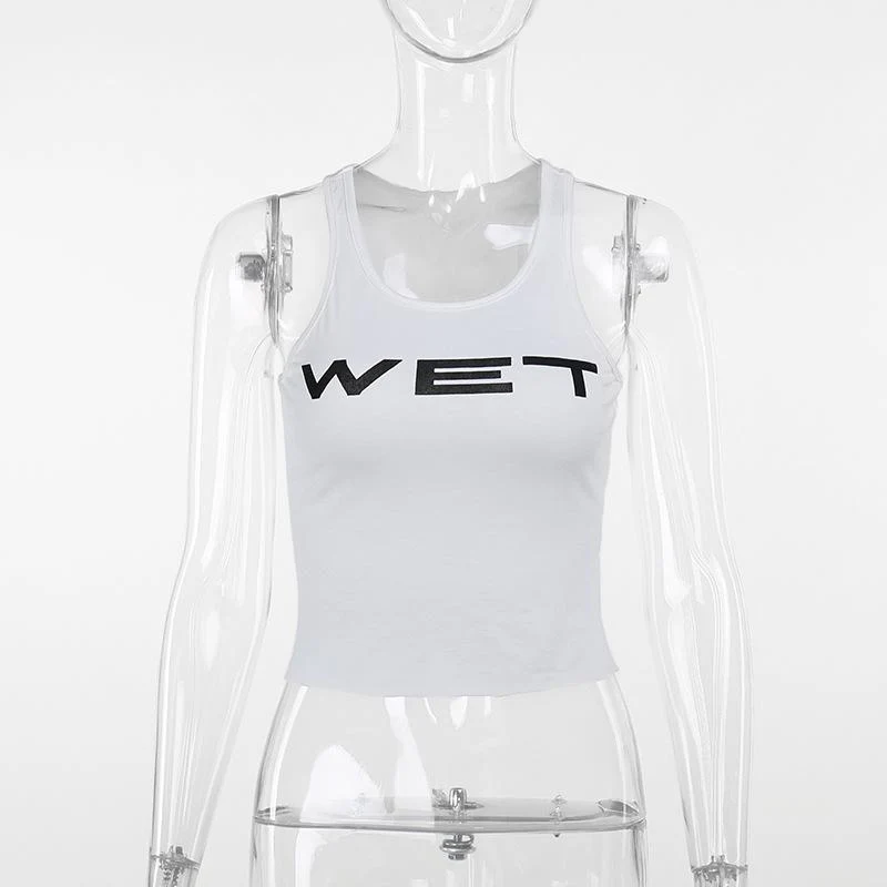 Sleeveless u neck “wet” print tank top - Image 6