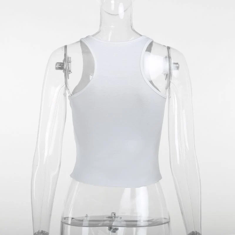 Sleeveless u neck “wet” print tank top - Image 8