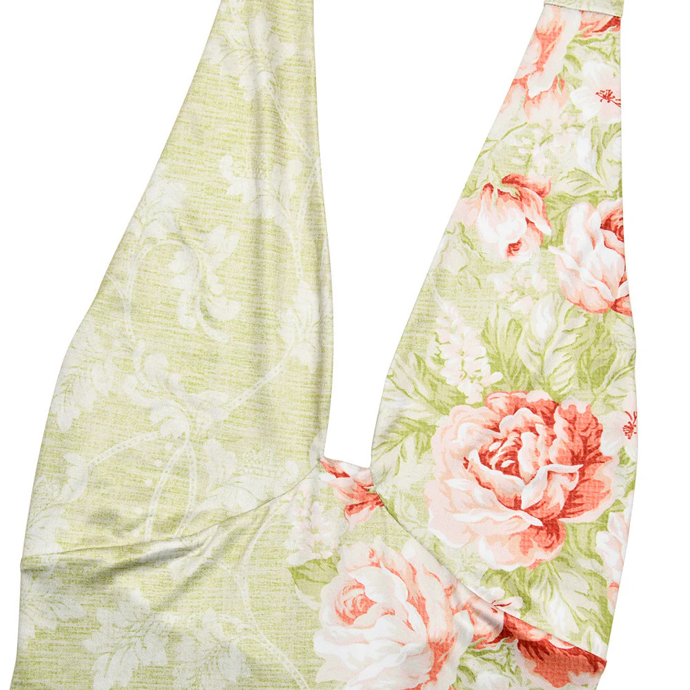 Slit ruffle flower print halter ruched mini dress - Image 6