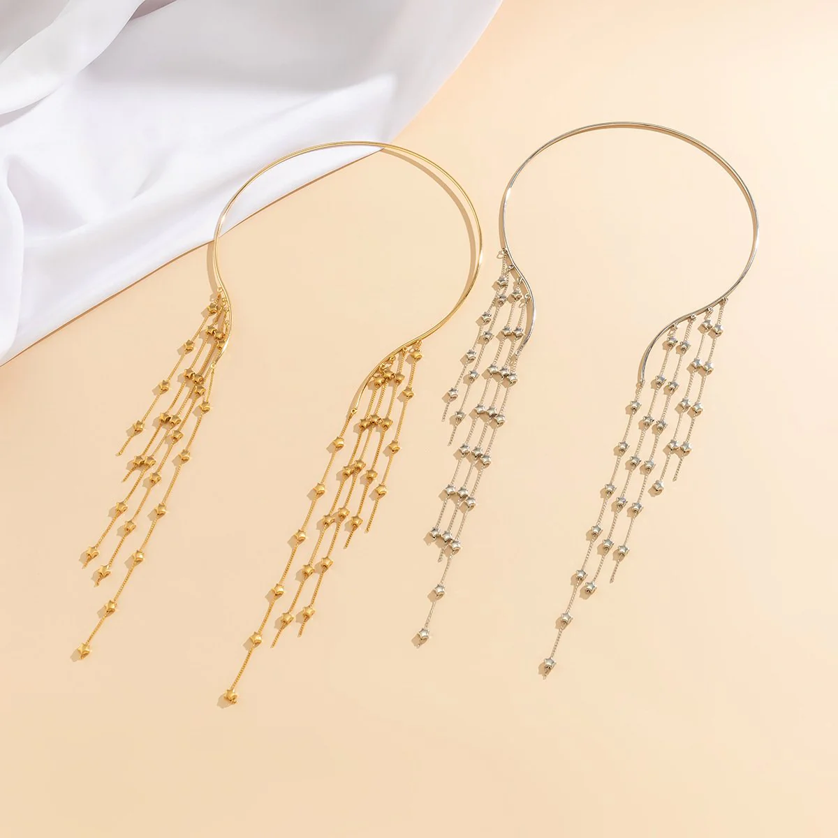 Star pendant tassels open necklace - Image 4