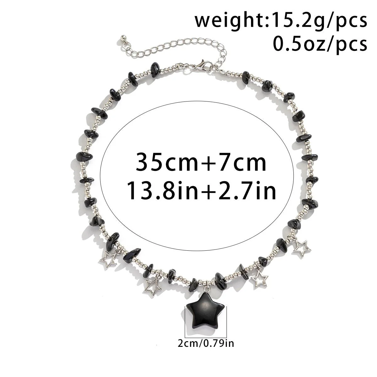 Star stone beaded choker necklace - Image 11