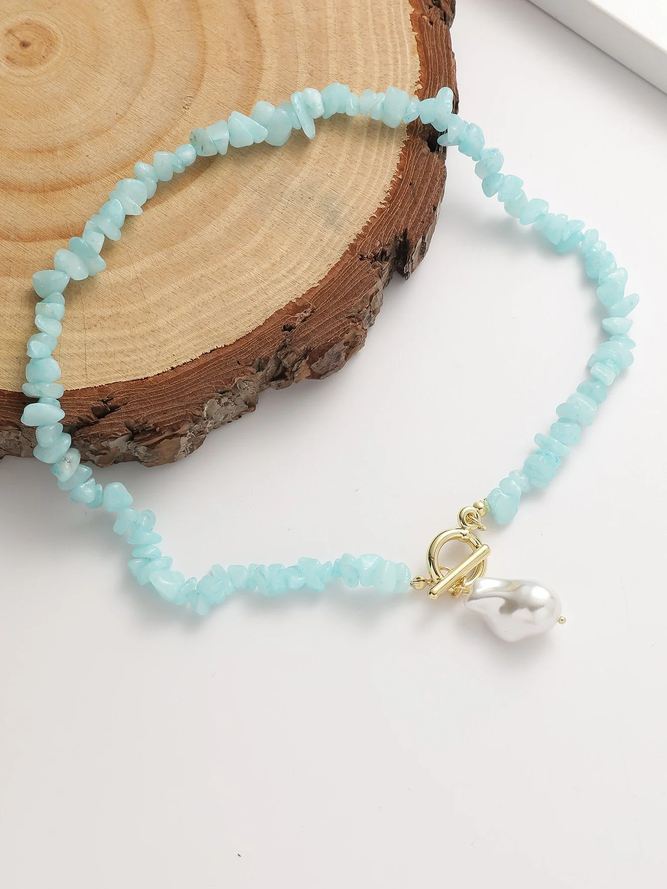 Stone beaded multicolor pendant necklace - Image 19
