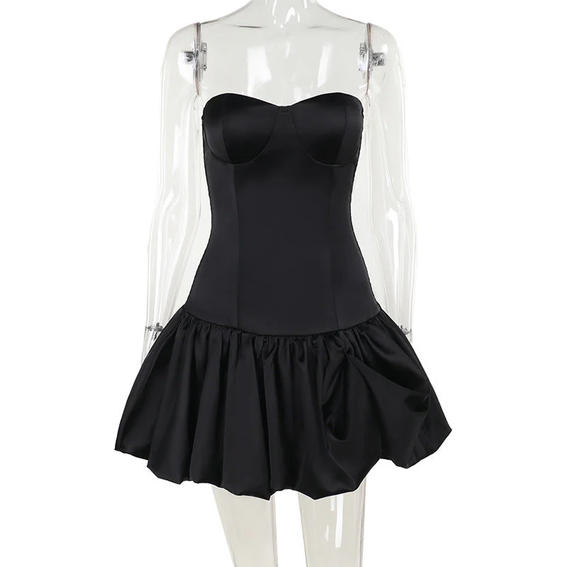 Sweetheart neck backless solid tube mini dress - Image 10