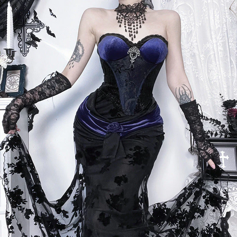 Sweetheart neck corset lace hem top - Image 3