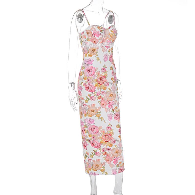 Sweetheart neck flower print cami maxi dress - Image 3