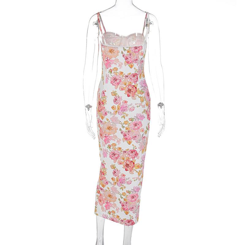 Sweetheart neck flower print cami maxi dress - Image 4