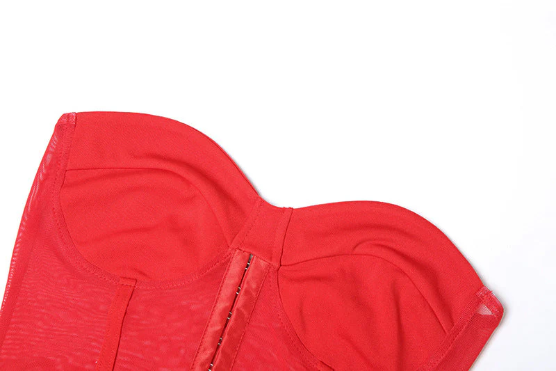 Sweetheart neck hollow out ruched tube mini dress - Image 6