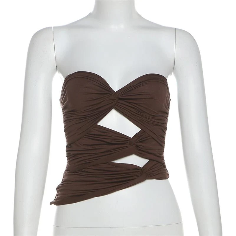 Sweetheart neck hollow out tube top - Image 3