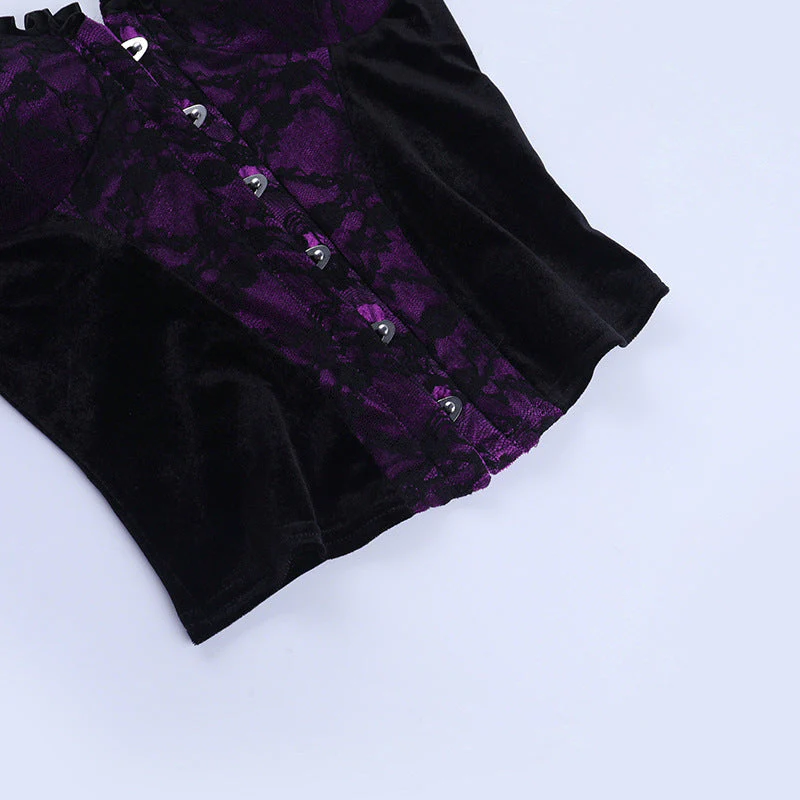 Sweetheart neck lace hem button top - Image 8